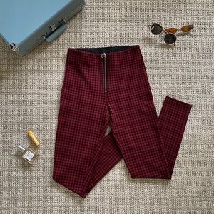 Red and Black Checkered Zara Pants